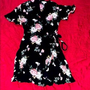 Black with flower print sundress